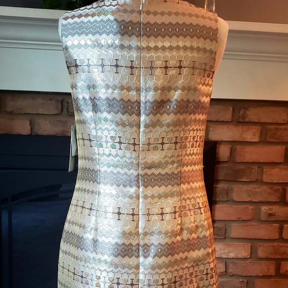 Eliza J metallic sheath 10 embellished brocade - Picture 5 of 8